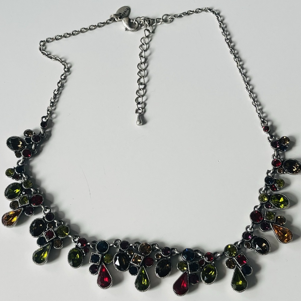 Lia Sophia Multiple Color Gems Silver Tone Necklace